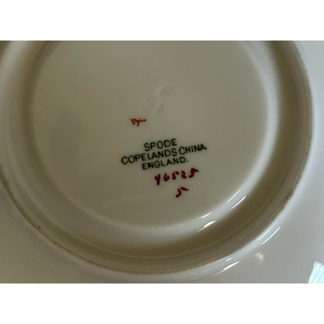 1900 Spode Copeland Grapevine Footed Teacups & Saucers, Set of 2, England For Sale - Image 11 of 11