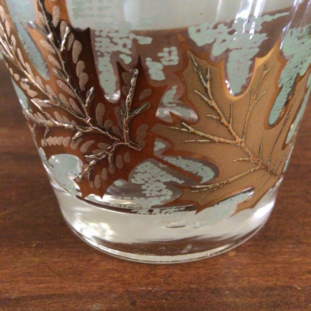 Libbey Gold Oak Leaf/Gold Rim Low Ball Glasses Whiskey Glasses-Set of 5 For Sale - Image 10 of 13
