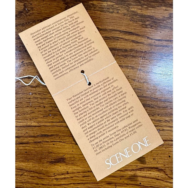 1970’s Henredon ‘Scene One’ Campaign Style Oak & Brass Queen Storage Headboard For Sale - Image 11 of 12