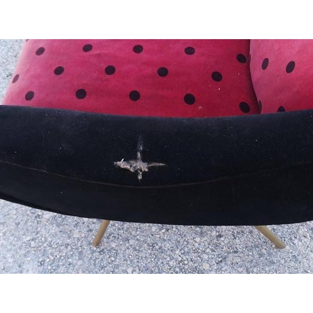 Ladybug Woven Velvet 2-Seater Sofa, 1950s For Sale - Image 4 of 17