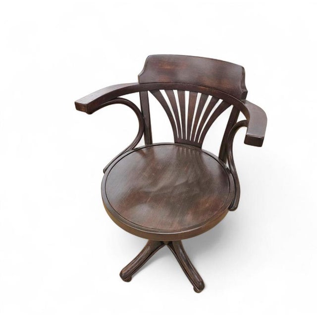 Art Nouveau Style Bentwood Swivel Desk Chair For Sale - Image 6 of 14