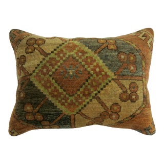 Early 20th Century Zabihi Collection Rustic Tribal Afghan Rug Pillow - 1'2" x 1'7" For Sale