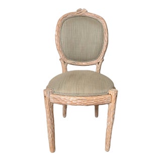 1990s French Inspired Sculptural Carved Accent Chair For Sale