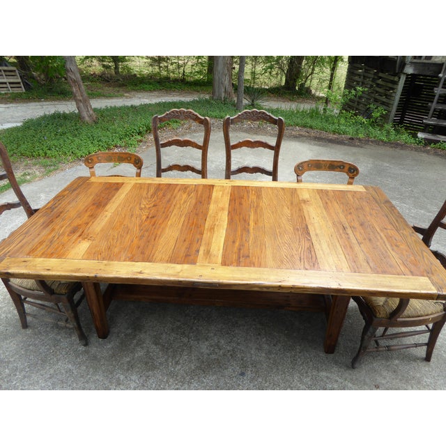 1800's Chestnut Country Tbl. Seat 8- 10 at 84'' X 42'' Fabulous ! For Sale - Image 10 of 15