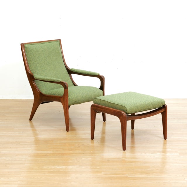 Green 1960s Lounge Chair & Ottoman by Howard Keith For Sale - Image 8 of 12