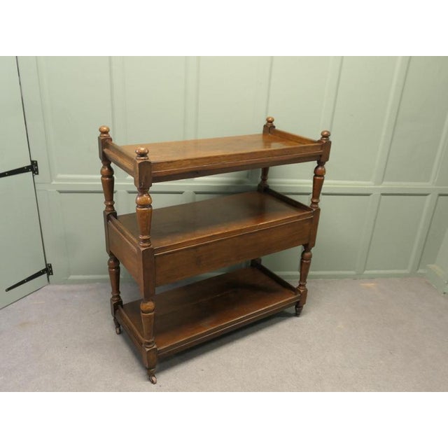 Wood Victorian Oak Three-Tier Buffet For Sale - Image 7 of 8