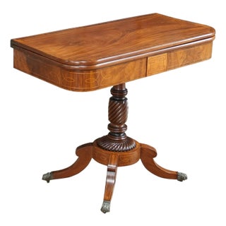 1980s Mahogany Banded Game Table For Sale