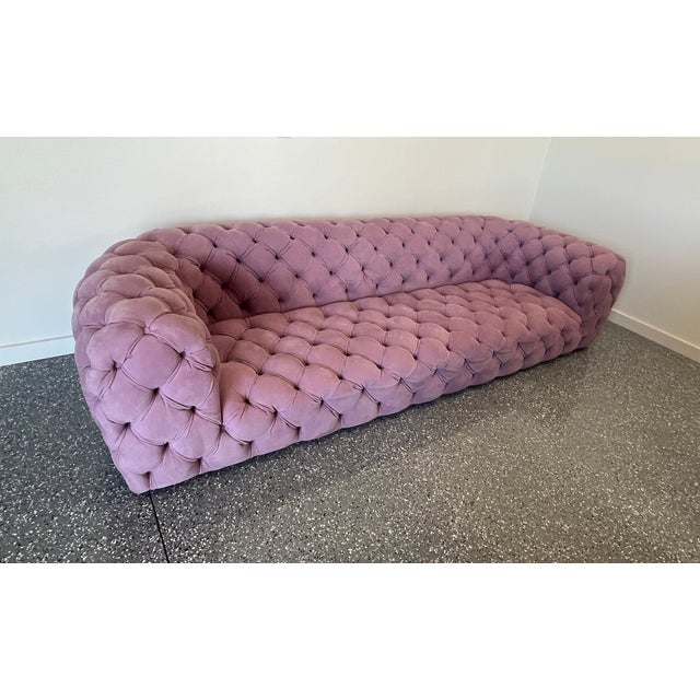 American Chesterfield Style Baxter Sofa in Nubuck Leather For Sale - Image 3 of 7