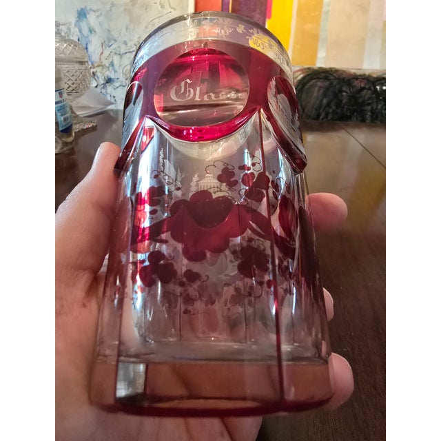 Antique Bohemian Glass Moser Architectural Glass For Sale - Image 11 of 12