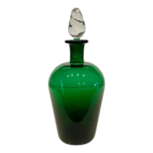 1980s Green Glass Decanter