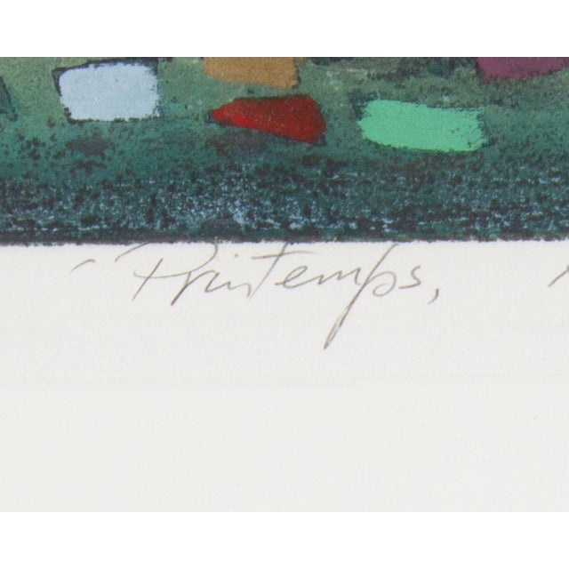 Green “Printemps” Abstract Etching by Nissan Engel For Sale - Image 8 of 8