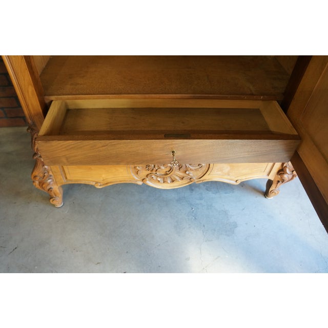 Brown Antique French Rococo Single Mirrored Door Armoire For Sale - Image 8 of 10