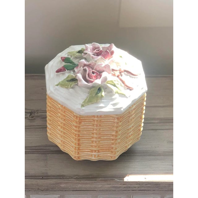 Mid-20th Century Italian Ceramic Flower Topped Box by Bellini For Sale - Image 4 of 10