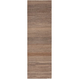 Nazmiyal Collection Earthy Tone Modern Moroccan Runner Rug For Sale