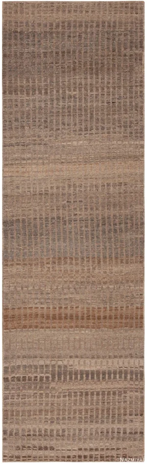 Nazmiyal Collection Earthy Tone Modern Moroccan Runner Rug