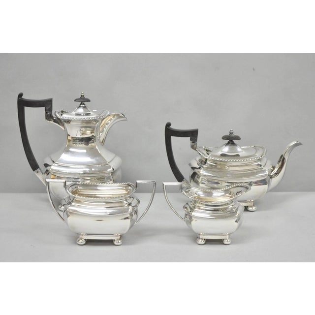 Antique Walker & Hall 53499 Art Deco Silver Plated Tea Service Set - 4 PCS For Sale - Image 16 of 16