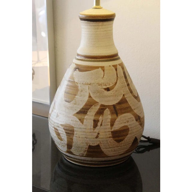 1970s Stoneware Lamp by Wishon-Harrell For Sale In Palm Springs - Image 6 of 9