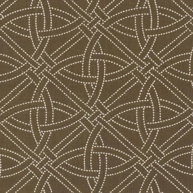 Sample - Schumacher Durance Embroidery Fabric in Truffle For Sale