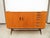 Wonderful mid century modern teak Scandinavian 6 drawer sideboard with cabinet. Sleek sculpted wood drawer pulls and the...