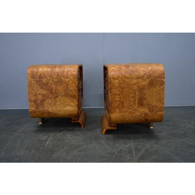 Wood Art Deco Bedside Tables, Former Czechoslovakia, 1930s, Set of 2 For Sale - Image 7 of 18