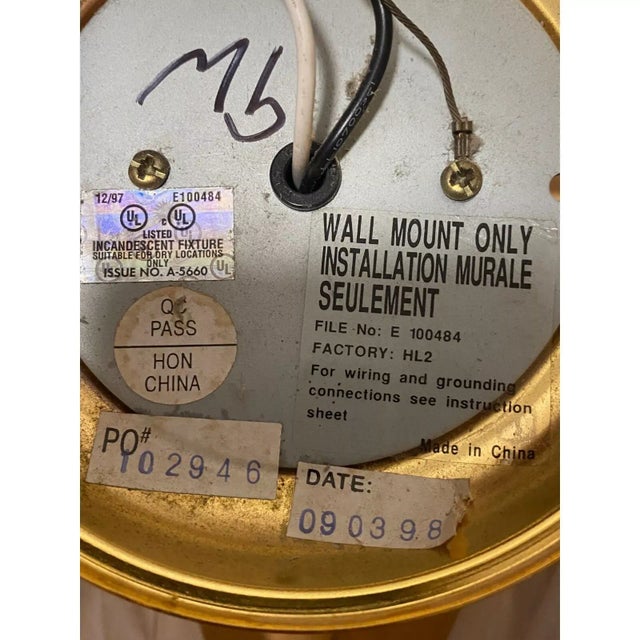 1980s 1980s Vintage Brass Traditional Vanity Wall Lighting With Glass Shades For Sale - Image 5 of 5