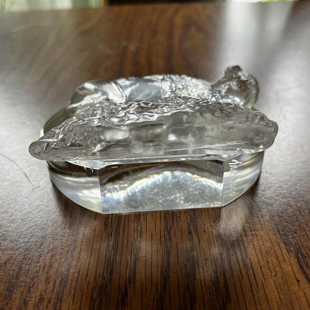Victor Trabucco Buffalo Bison Crystal Figurine Statue Signed Art Glass Sculpture For Sale - Image 14 of 15