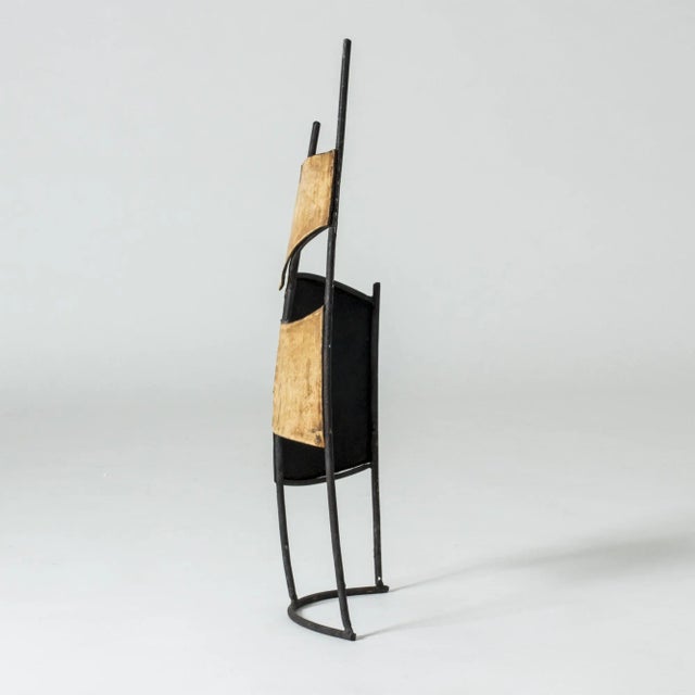 Leather and metal sculpture by Fred Leyman, made as a study for the large works “Mirage”. Striking shape that brings sails...