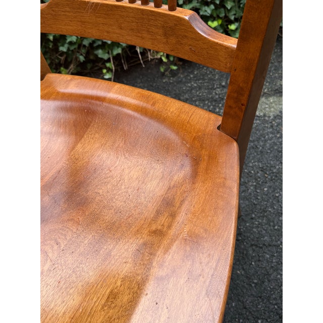 Late 20th Century Solid Maple Spindle Back Dining Chairs - Set of 6 For Sale - Image 11 of 12