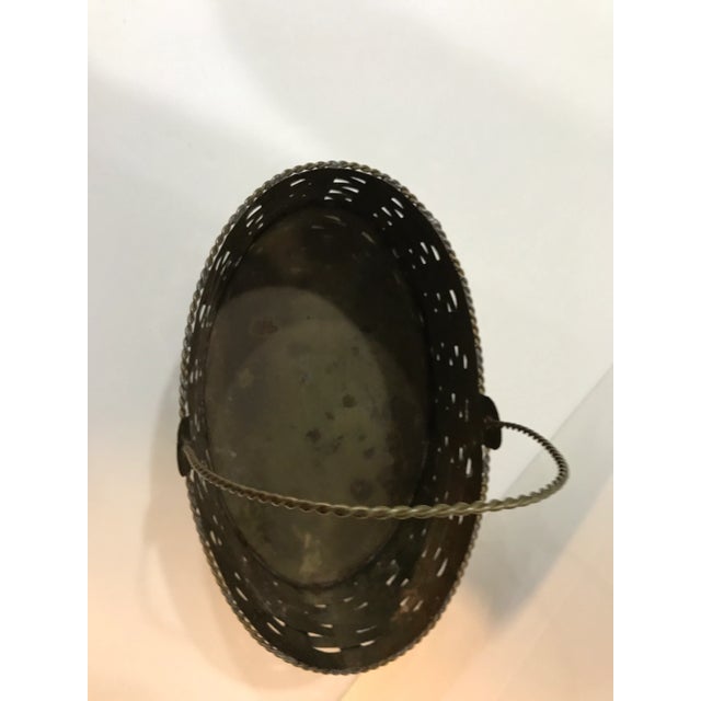 Vintage Woven Brass Letter Holder With Handle - Made in India For Sale - Image 6 of 11