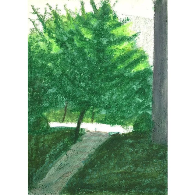 Landscape - Original Mixed Media on Cardboard by Sun Jingyuan - 1970s 1970s For Sale - Image 3 of 3