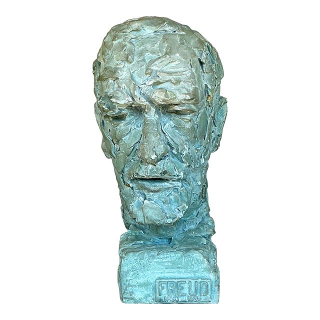 Vintage Postmodern Plaster Bust of Freud For Sale