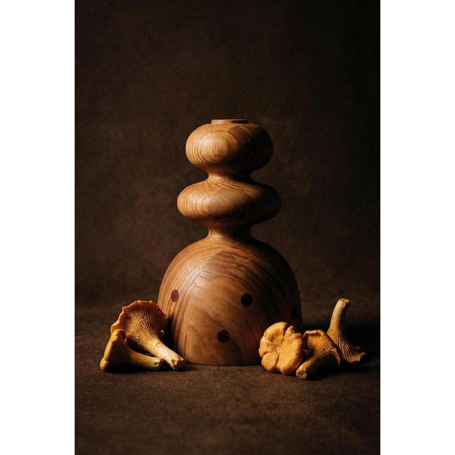 Oak Candlestick 4 by Romain Des Bois For Sale - Image 4 of 6