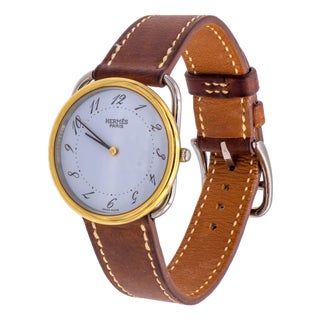 Hermès Arceau Vintage Ladies Quartz Watch Ref. Ar4.520, Two-Tone Circa 1994 For Sale