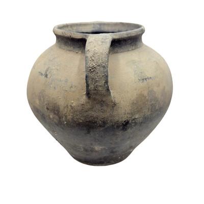 A vintage terracotta vessel from Moldova is a handmade clay pot with a simple, rustic charm. These vessels can have two...