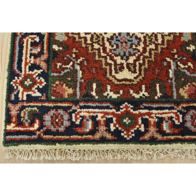 Heriz Rug 1’11” X 3’2” Ivory Wool Tribal Hand-Knotted Oriental Carpet For Sale In Philadelphia - Image 6 of 8
