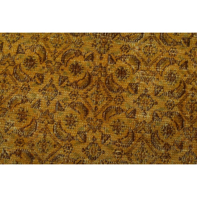 1980s Mood Rug 7’8” X 10’4” Gold Wool Vintage Overdyed Hand-Knotted Carpet For Sale - Image 5 of 14
