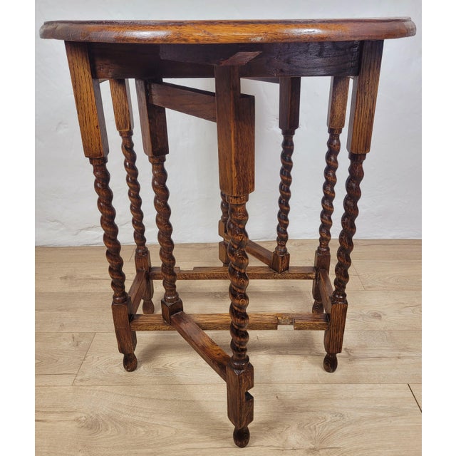 Antique 19th Century Barley Twist Drop Leaf Gate Leg Occasional Table For Sale - Image 15 of 18