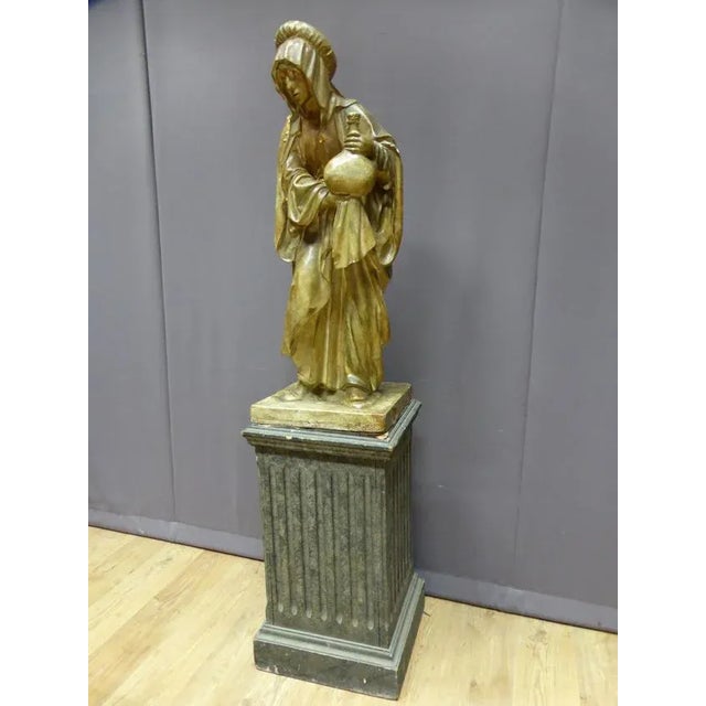 Antique XIX Saint Martha Statue For Sale - Image 11 of 11