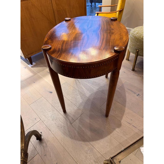 Inlaid Satinwood Occasional Oval Table, 1920s For Sale - Image 4 of 8