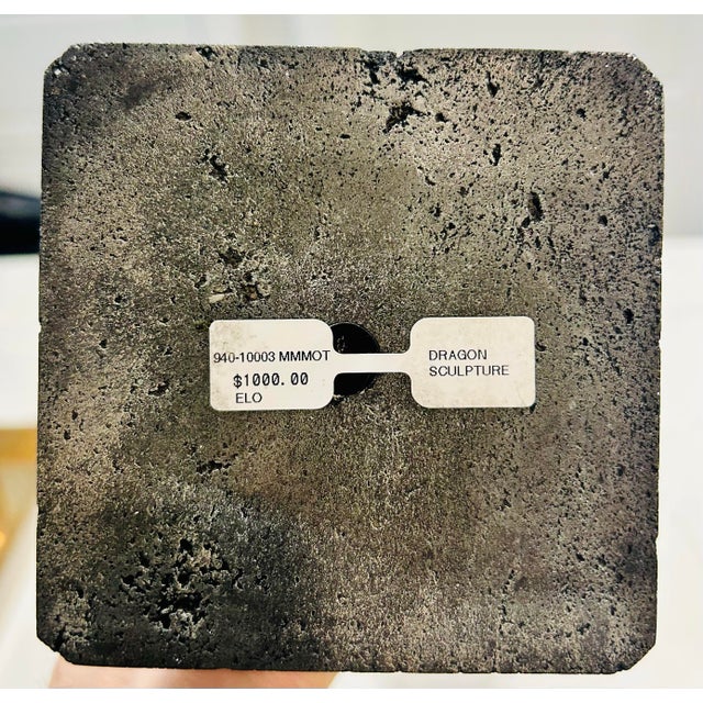 Mid 20th Century Dragon Sculpture Featuring Carved Fossil Walrus Material Figure, Mounted on a Decorative Pedestal Display. For Sale - Image 10 of 10