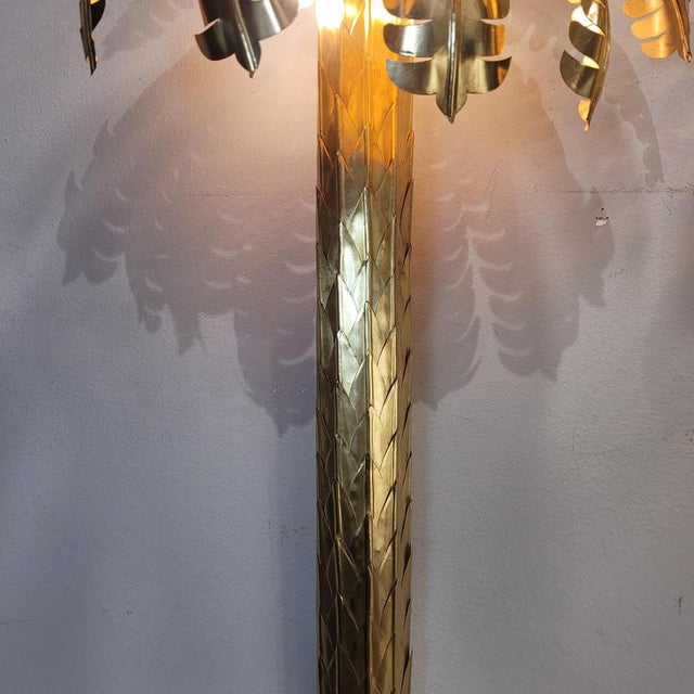 Palm Tree Lamps in Gilt Brass by Christian Techoueyres for Maison Jansen, France, 1970s, Set of 2 For Sale - Image 18 of 18