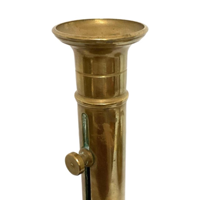 A stunning pair of matching solid brass candlesticks, possibly antique French brass, maybe dating from the 19th or early...