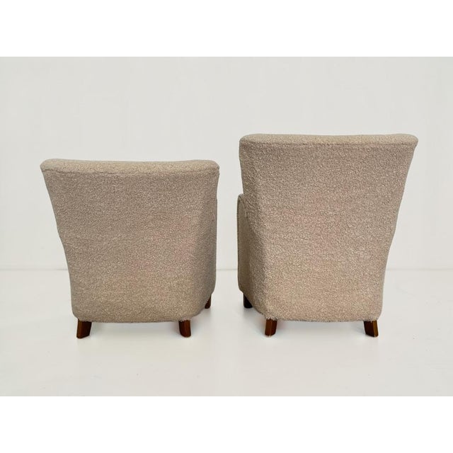 Beige Danish Art Deco Style Lounge Chairs in Beige Bouclé, 1940s, Set of 2 For Sale - Image 8 of 13