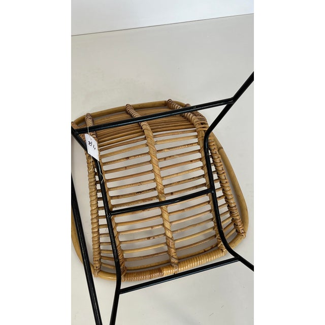 Wood Vintage Wicker Rattan Chair, 1960s For Sale - Image 7 of 9