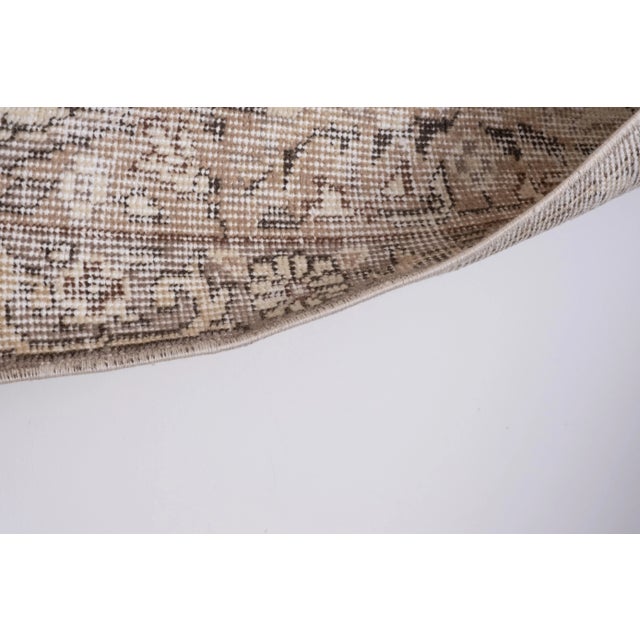 Vintage Handmade Medallion Floral Area Rug Oushak Beige Living Room 5'9'' X 9'5'' For Sale - Image 10 of 12