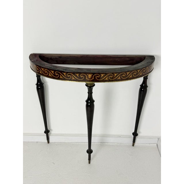 Small Mid-Century Modern Italian Console Table in the style of P. Buffa, 1950s For Sale - Image 13 of 14