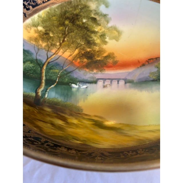 Antique Hand Painted Nippon Two-Piece Centerpiece Bowl With Footed Pedestal Base For Sale In Oklahoma City - Image 6 of 16