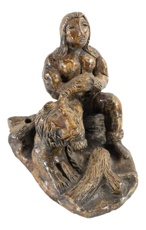 Folk Art Bennington Pottery Figurative Group