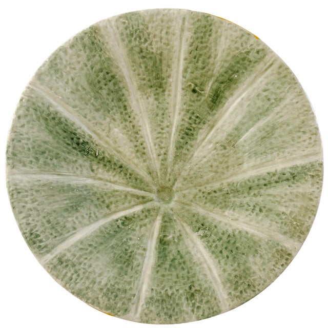 Rustic European Vintage Bordallo Pinheiro Cantaloupe Melon Plates - Pair For Sale - Image 3 of 5