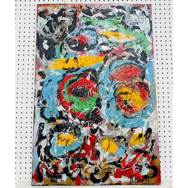 Modern Abstract Painting Signed R. Monti For Sale In Philadelphia - Image 6 of 6